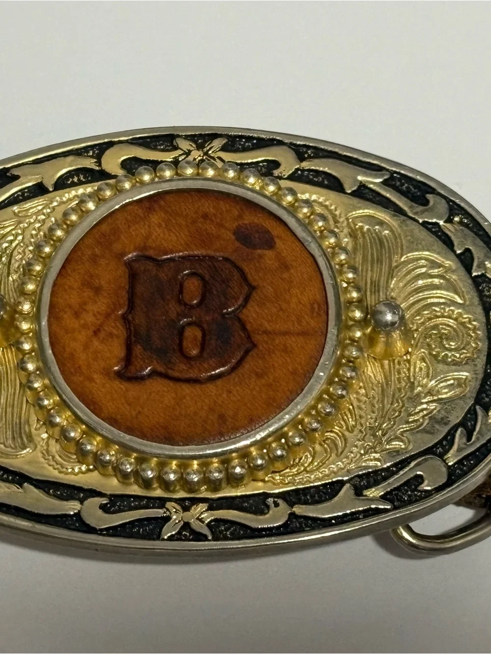 Vintage Western Full Grain Cowhide Belt in Rich Brown
